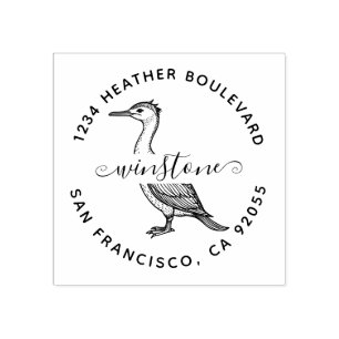 Aangepaste Cormorant Bird Retouradres Familienaam Rubberstempel