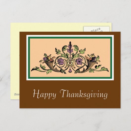 Aangepaste Cornucopia  Thanksgiving Briefkaart (Voorkant / Achterkant)