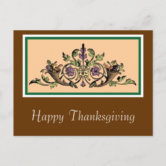 Aangepaste Cornucopia  Thanksgiving Briefkaart (Voorkant)