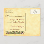 Aangepaste cornucopia Thanksgiving RSVP Briefkaart (Achterkant)