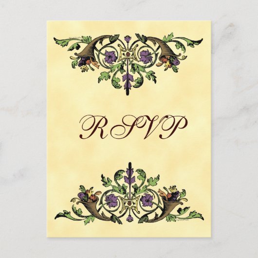 Aangepaste cornucopia Thanksgiving RSVP Briefkaart (Voorkant)