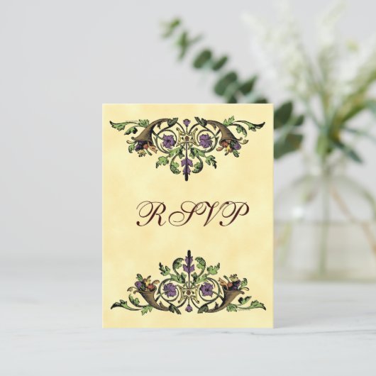 Aangepaste cornucopia Thanksgiving RSVP Briefkaart (Staand voorkant)