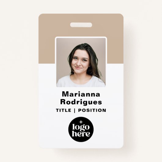 Aangepaste Corporate Logo Foto Barcode Medewerker  Badge (Voorkant)