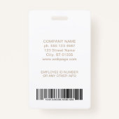 Aangepaste Corporate Logo Foto Barcode Medewerker  Badge (Achterkant)