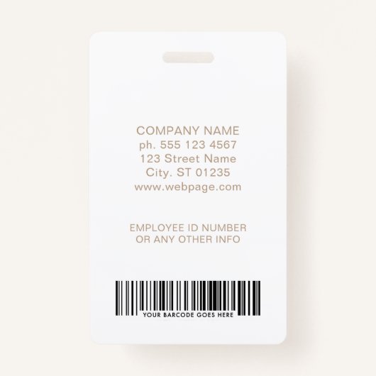 Aangepaste Corporate Logo Foto Barcode Medewerker  Badge (Achterkant)
