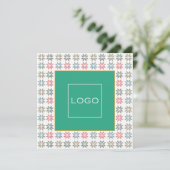 Aangepaste Corporate Logo Poinsettia Vakantie Kaart (Staand voorkant)