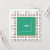 Aangepaste Corporate Logo Poinsettia Vakantie Kaart (Voorkant / Achterkant in situ)