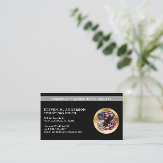 Aangepaste correcties Dept Parole Officer Prison L Visitekaartje (Staand voorkant)