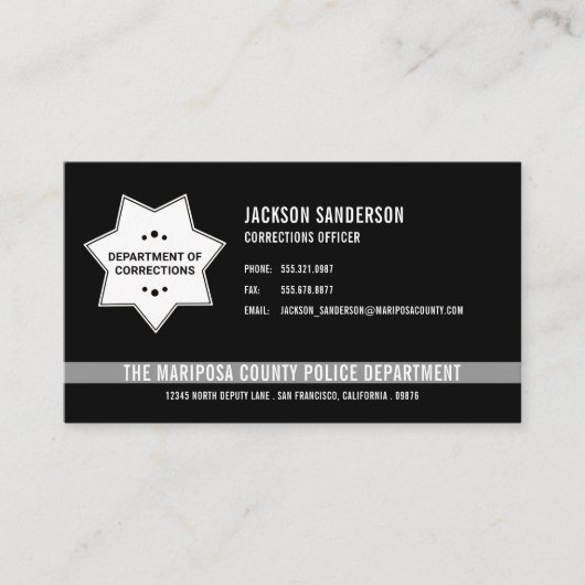Aangepaste Correcties Officer Logo Badge Visitekaartje (Voorkant)