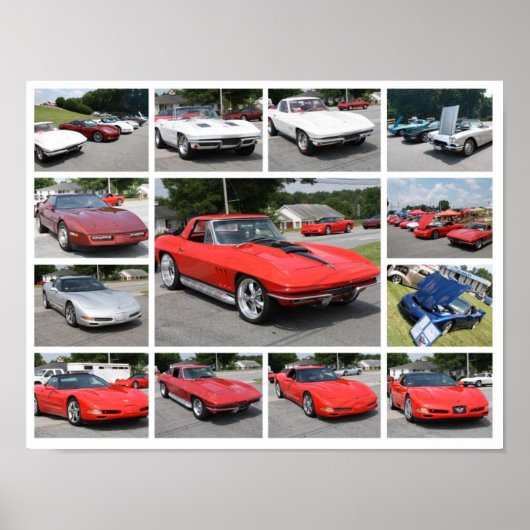 aangepaste Corvette Collage Print - Poster (Voorkant)