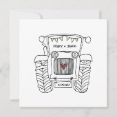 Aangepaste country Wedding Tractor Evitation Kaart (Voorkant)