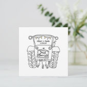 Aangepaste country Wedding Tractor Evitation Kaart (Staand voorkant)