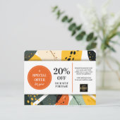 Aangepaste coupon korting Modern Abstract patroon Briefkaart (Staand voorkant)