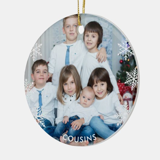 Aangepaste coupons kerstfoto keramisch ornament (Links)