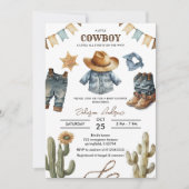 Aangepaste Cowboy Baby shower Uitnodiging (Voorkant)