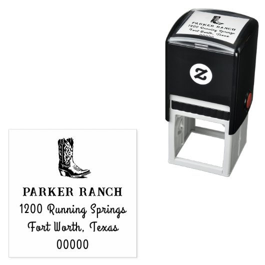 Aangepaste Cowboy Boot Western retouradres Zelfinktende Stempel (In situ)