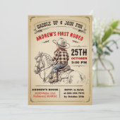 Aangepaste Cowboy Country 1e Rodeo Wild West verja Kaart (Staand voorkant)