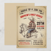 Aangepaste Cowboy Country 1e Rodeo Wild West verja Kaart (Voorkant / Achterkant)