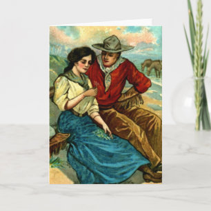 Aangepaste Cowboy Courtship Kaart