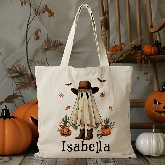 Aangepaste Cowboy Cowgirl Ghost Trick or treat Sno Tote Bag