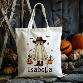 Aangepaste Cowboy Cowgirl Ghost Trick or treat Sno Tote Bag