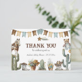 Aangepaste Cowboy Dank u afdrukbare Kaart (Staand voorkant)