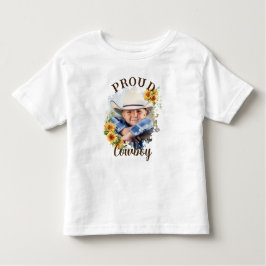 Aangepaste Cowboy-foto Tekst Zonnebloem Accent Kinder Shirts