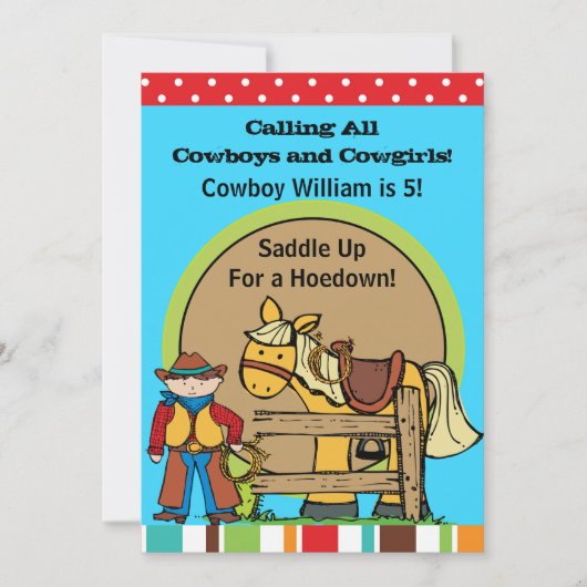 Aangepaste Cowboy Hoedown Westerne verjaardag Kaart (Voorkant)