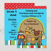 Aangepaste Cowboy Hoedown Westerne verjaardag Kaart (Voorkant / Achterkant)