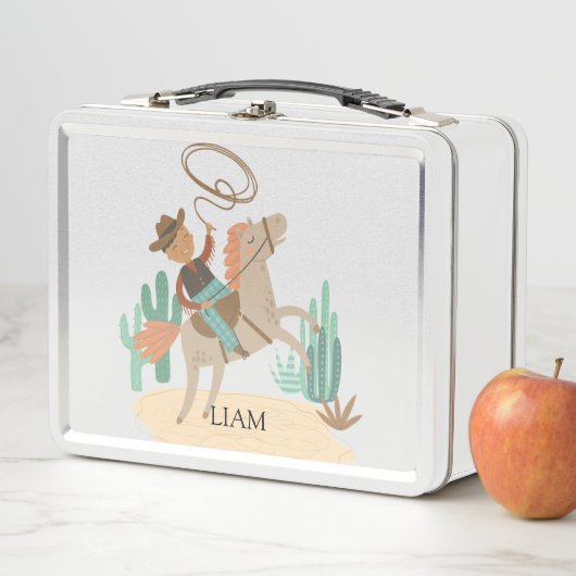 Aangepaste Cowboy Metal Lunch Box (In situ)