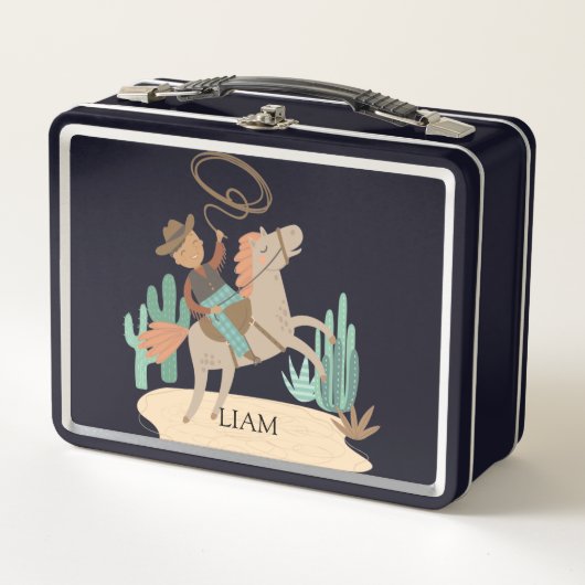 Aangepaste Cowboy Metal Lunch Box (Voorkant)