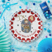 Aangepaste Cowgirl 4e Happy Birthday Paper-Borden Papieren Bordje (Feest)