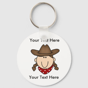 Aangepaste Cowgirl Brown Sleutelhanger