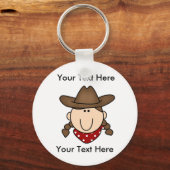 Aangepaste Cowgirl Brown Sleutelhanger (Voorkant)