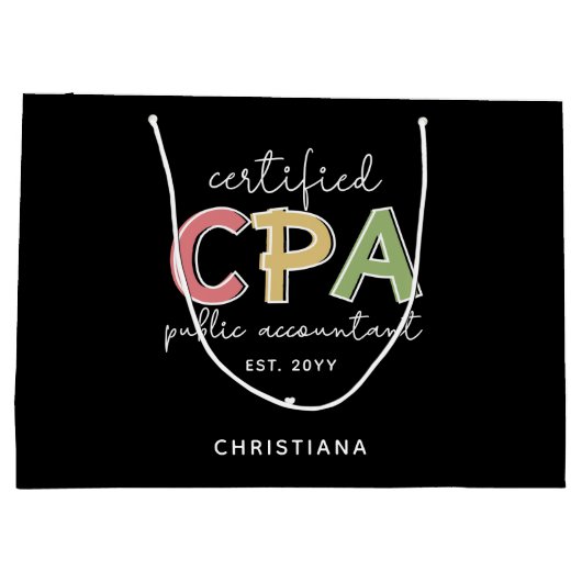 Aangepaste CPA Certified Public Accountant Groot Cadeauzakje (Achterkant)