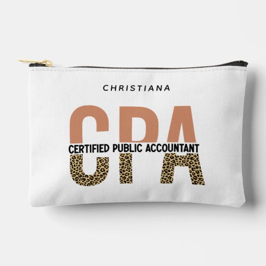 Aangepaste CPA Certified Public Accountant Leopard Etui (Voorkant)