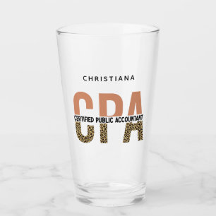 Aangepaste CPA Certified Public Accountant Leopard Glas