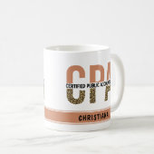 Aangepaste CPA Certified Public Accountant Leopard Koffiemok (Voorkant rechts)