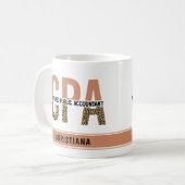 Aangepaste CPA Certified Public Accountant Leopard Koffiemok (Voorkant links)