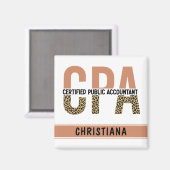 Aangepaste CPA Certified Public Accountant Leopard Magneet (Voorkant / Achterkant)