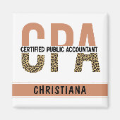 Aangepaste CPA Certified Public Accountant Leopard Magneet (Voorkant)
