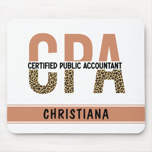 Aangepaste CPA Certified Public Accountant Leopard Muismat (Voorkant)