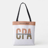 Aangepaste CPA Certified Public Accountant Luipaar Tote Bag (Achterkant)