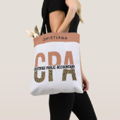 Aangepaste CPA Certified Public Accountant Luipaar Tote Bag (Dichtbij)