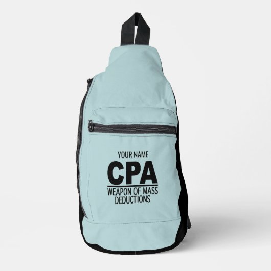 Aangepaste CPA-naam en -kleur Sling Bag (Voorkant)