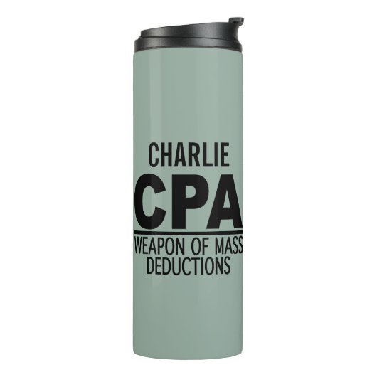Aangepaste CPA-naam en kleurtumbler Thermosbeker (Gedraaid links)