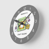 Aangepaste Craft Room|Scrapbook Room Large Clock Ronde Klok (Hoek)