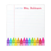 Aangepaste Crayon Colorful Teacher-laptop Notitieblok (Voorkant)