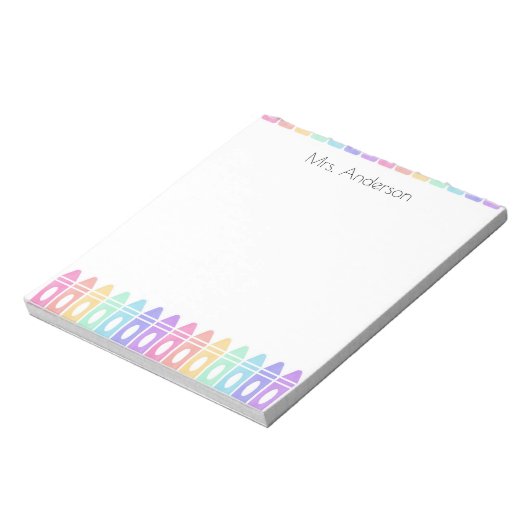 Aangepaste Crayon Kindergarten Teacher-laptop Notitieblok (Linkerzijde)