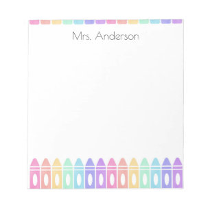 Aangepaste Crayon Kindergarten Teacher-laptop Notitieblok